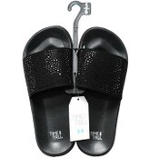 Wholesale - LADIES BLACK SLIDE SANDAL W/BLING SIZE 5/6 C/P 12, UPC: 723261035481